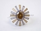 1.83Ct. Chameleon oval/cushion natural fancy diamond ring