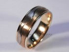 White & Yellow Gold Mens Ring - Photo #2